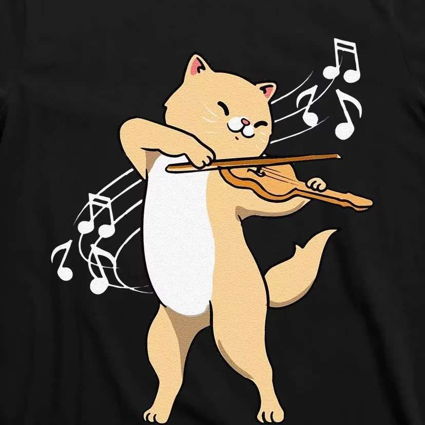 Funny Cat Playing Violin Giftt Cool Violinist Gift T-Shirt