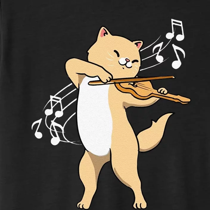 Funny Cat Playing Violin Giftt Cool Violinist Gift ChromaSoft Performance T-Shirt