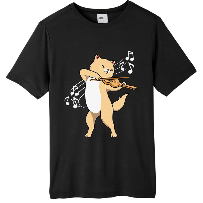 Funny Cat Playing Violin Giftt Cool Violinist Gift ChromaSoft Performance T-Shirt