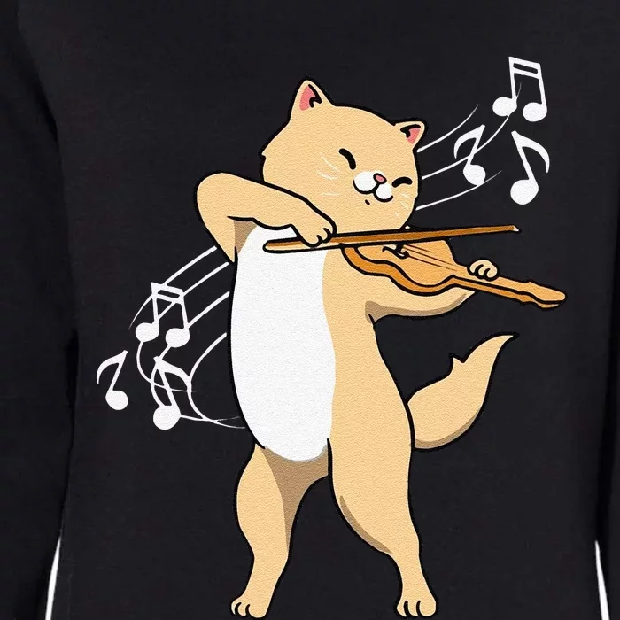 Funny Cat Playing Violin Giftt Cool Violinist Gift Womens California Wash Sweatshirt