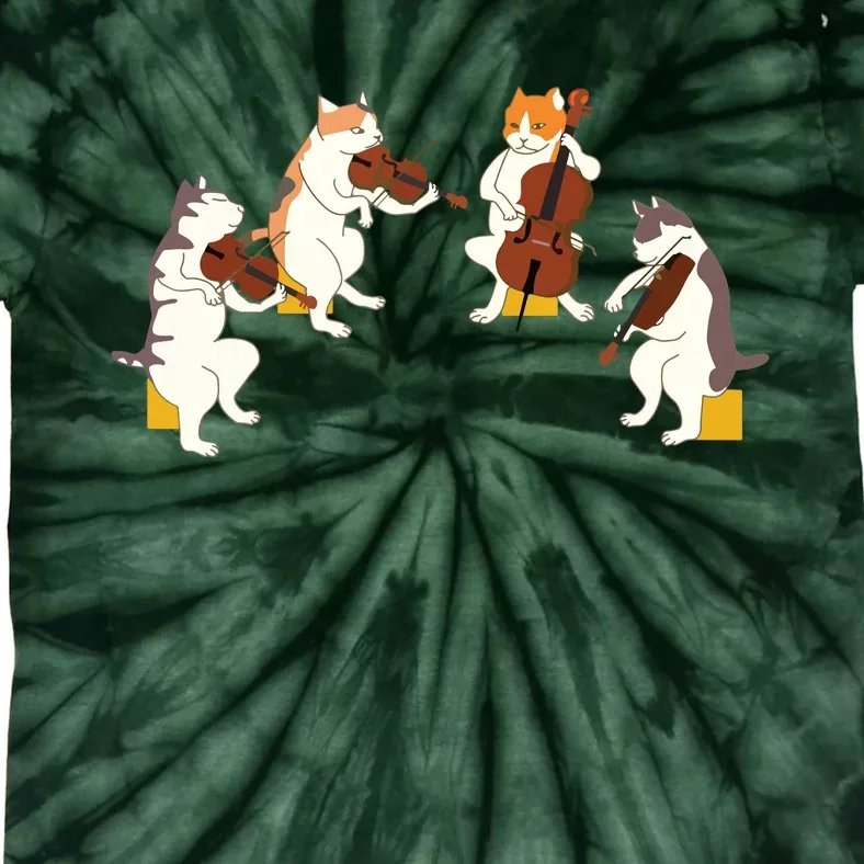 Fun Cats Playing Violin Cello Gift Music Cat Lover Tee Tie-Dye T-Shirt