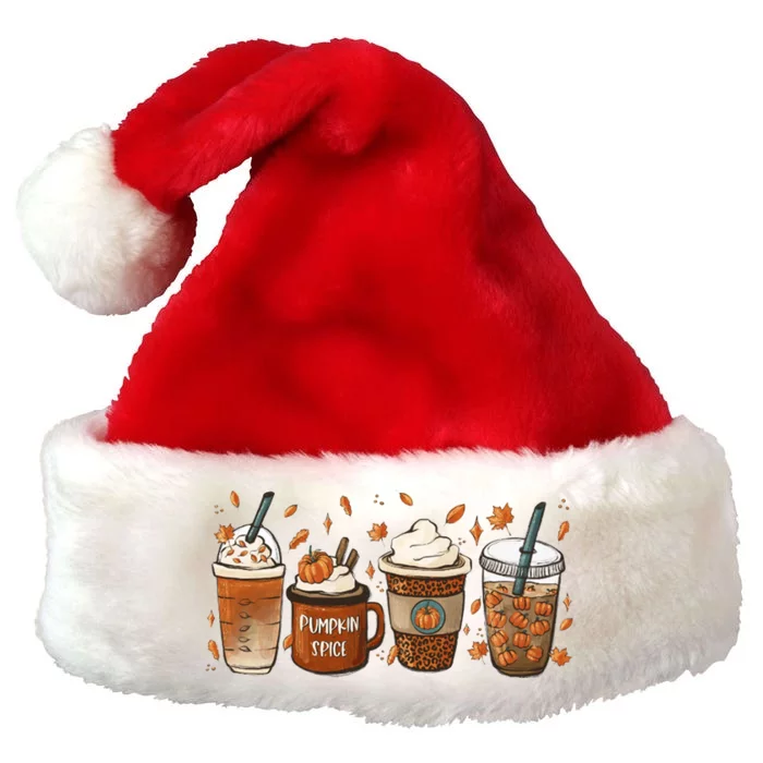 Fall Coffee Pumpkin Spice Lover Premium Christmas Santa Hat