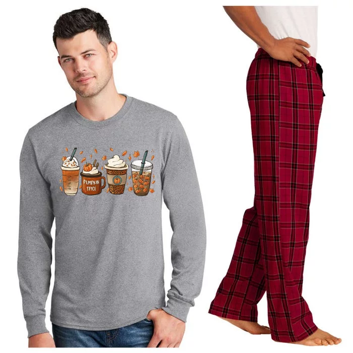 Fall Coffee Pumpkin Spice Lover Long Sleeve Pajama Set