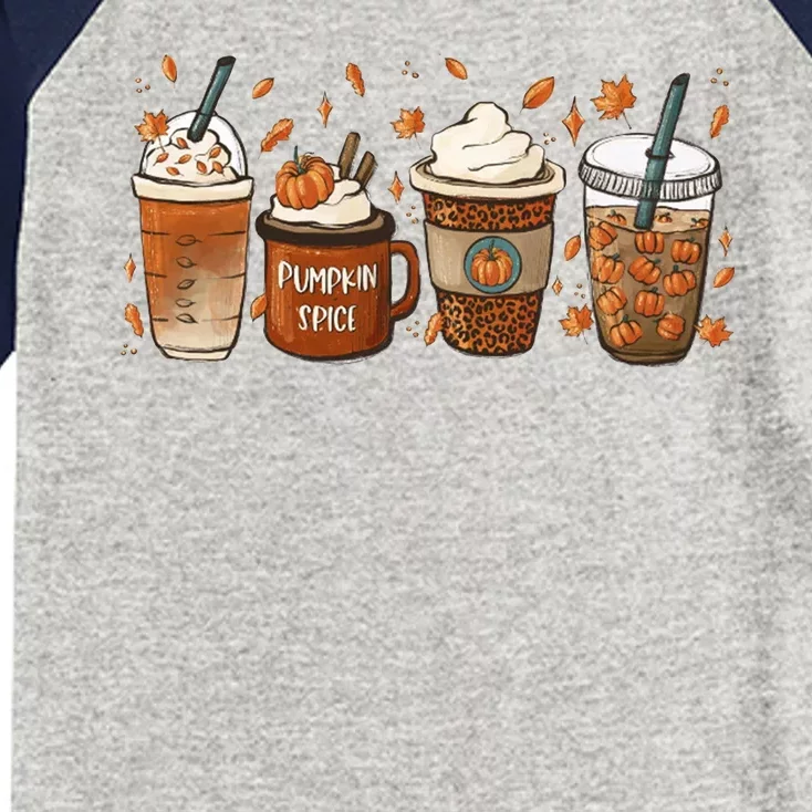 Fall Coffee Pumpkin Spice Lover Kids Colorblock Raglan Jersey