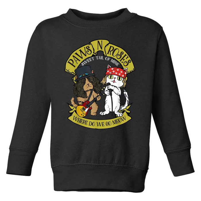 Funny Cat Paws Rock Music Gift Toddler Sweatshirt