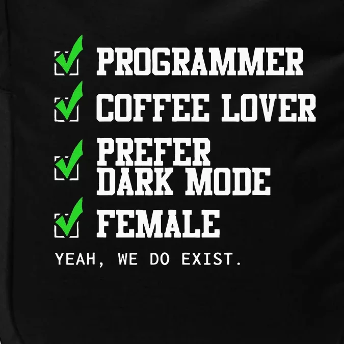 Funny Computer Programmer Software Developer For Women Impact Tech Backpack