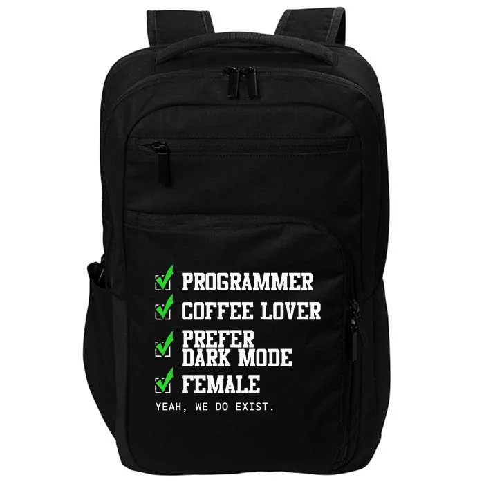 Funny Computer Programmer Software Developer For Women Impact Tech Backpack