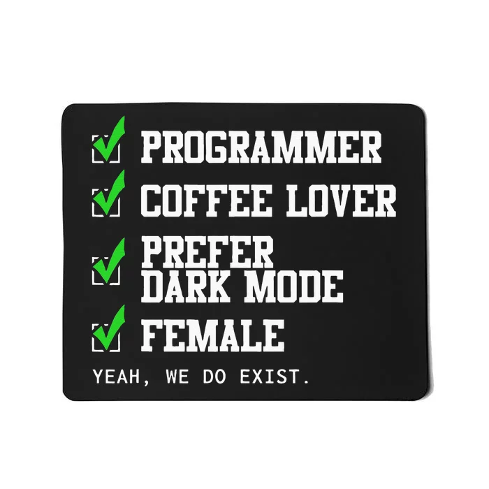 Funny Computer Programmer Software Developer For Women Mousepad