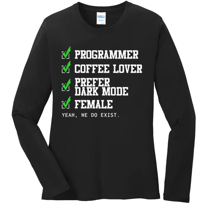 Funny Computer Programmer Software Developer For Women Ladies Long Sleeve Shirt