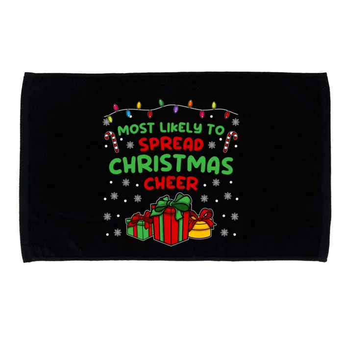 Funny Christmas Quote Most Likely To Spread Christmas Cheer Cool Gift Microfiber Hand Towel