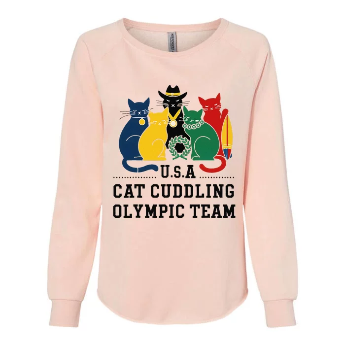 Funny Cat Quote Cat Cuddling Team Cool Womens California Wash Sweatshirt