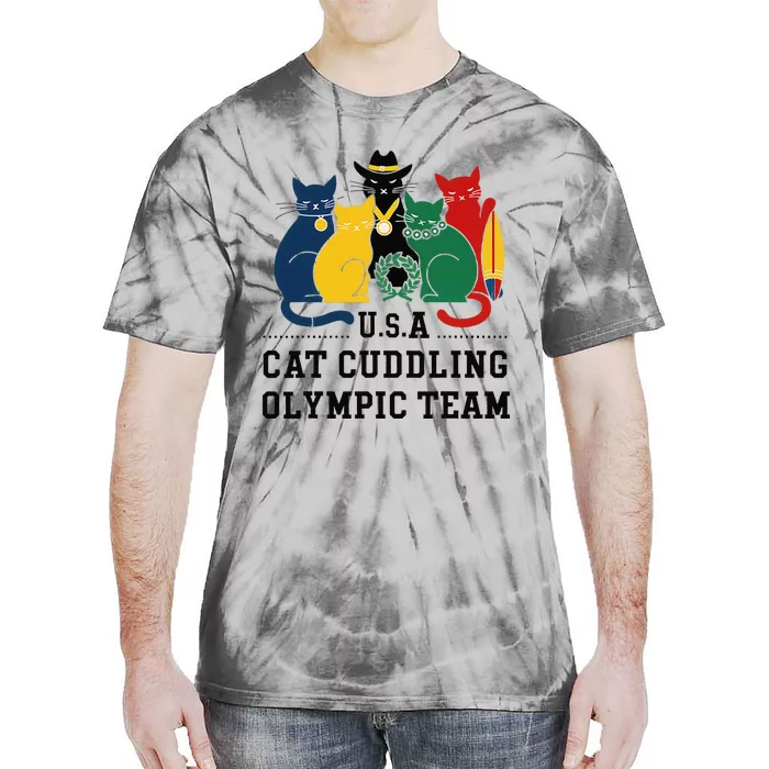 Funny Cat Quote Cat Cuddling Team Cool Tie-Dye T-Shirt