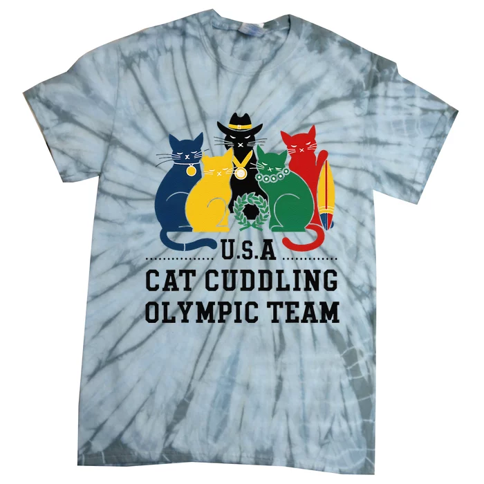 Funny Cat Quote Cat Cuddling Team Cool Tie-Dye T-Shirt