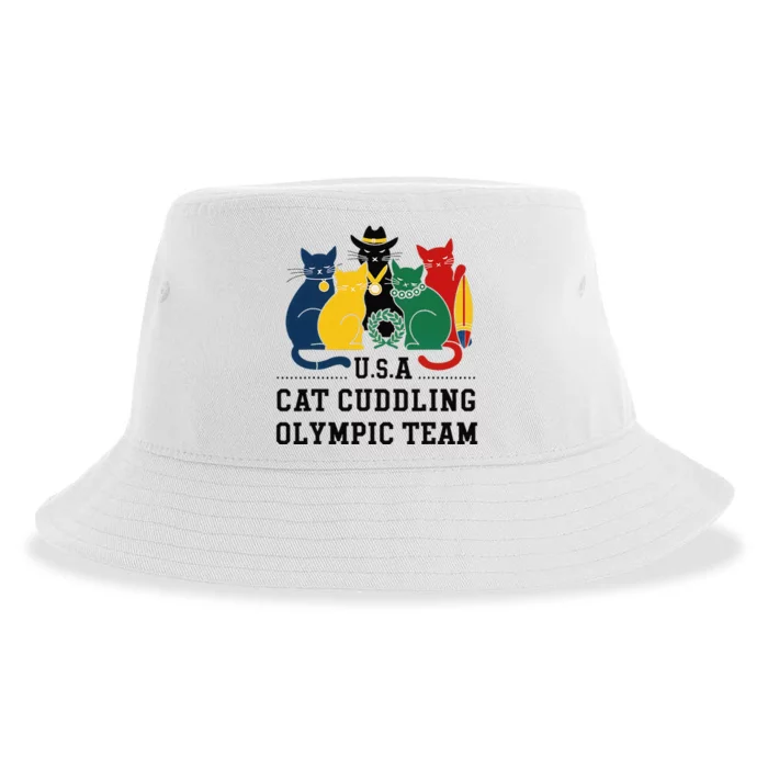 Funny Cat Quote Cat Cuddling Team Cool Sustainable Bucket Hat