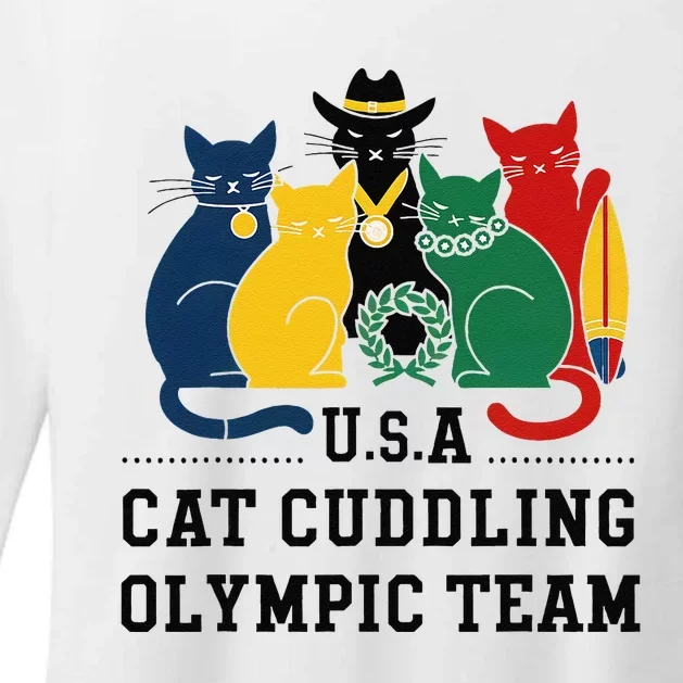 Funny Cat Quote Cat Cuddling Team Cool Womens CVC Long Sleeve Shirt