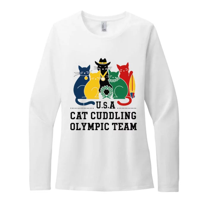 Funny Cat Quote Cat Cuddling Team Cool Womens CVC Long Sleeve Shirt