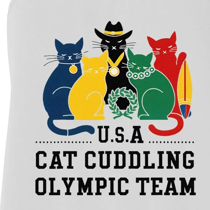 Funny Cat Quote Cat Cuddling Team Cool Women's Racerback Tank