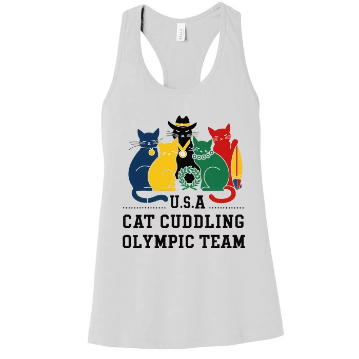 Funny Cat Quote Cat Cuddling Team Cool Women's Racerback Tank