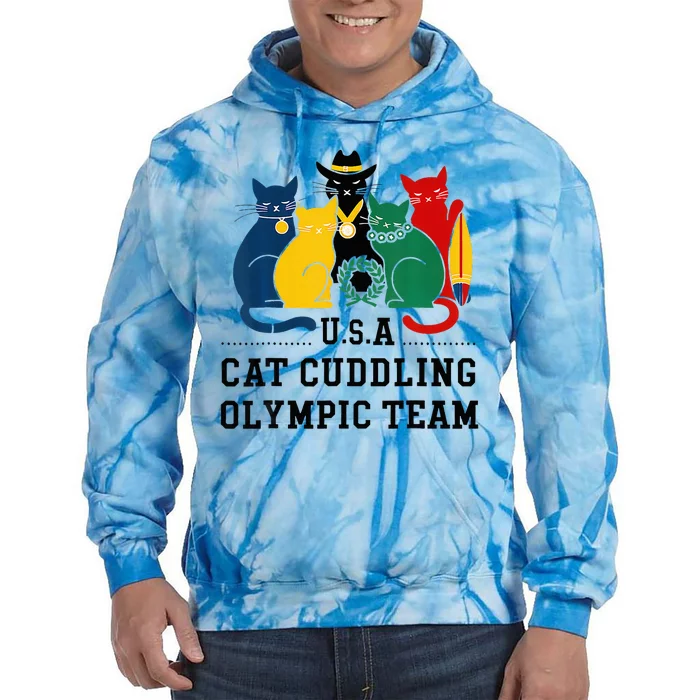 Funny Cat Quote Cat Cuddling Team Cool Tie Dye Hoodie