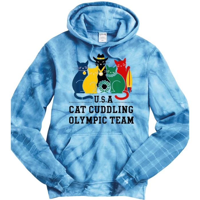 Funny Cat Quote Cat Cuddling Team Cool Tie Dye Hoodie