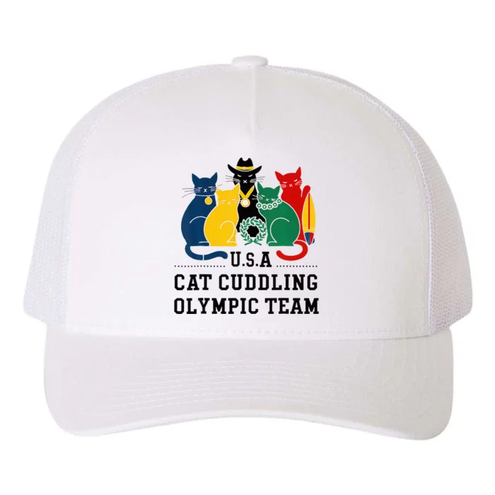 Funny Cat Quote Cat Cuddling Team Cool Yupoong Adult 5-Panel Trucker Hat