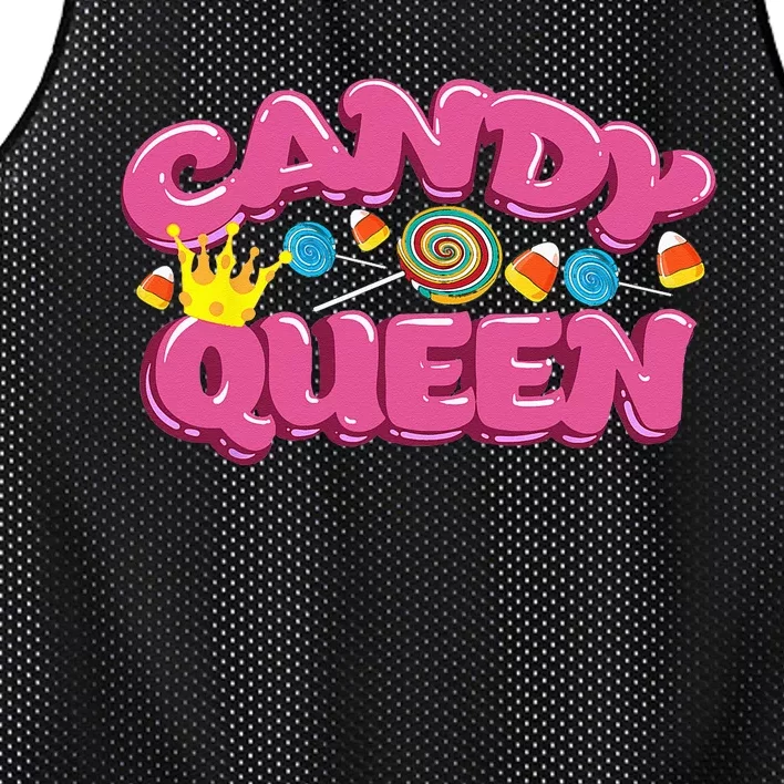 Funny Candy Queen Gift For Lollipop Lover Sweet Tooth Women Mesh Reversible Basketball Jersey Tank