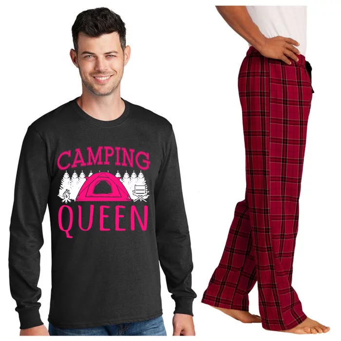 Funny Camping Queen Rv Life Camper Adventure Nature Gift Long Sleeve Pajama Set