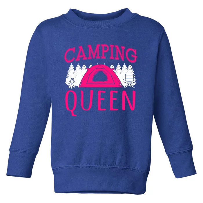 Funny Camping Queen Rv Life Camper Adventure Nature Gift Toddler Sweatshirt