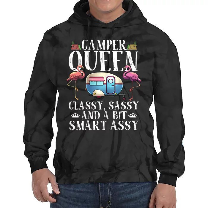 Funny Camper Queen Sassy Gift For Women Rv Camping Lovers Tie Dye Hoodie