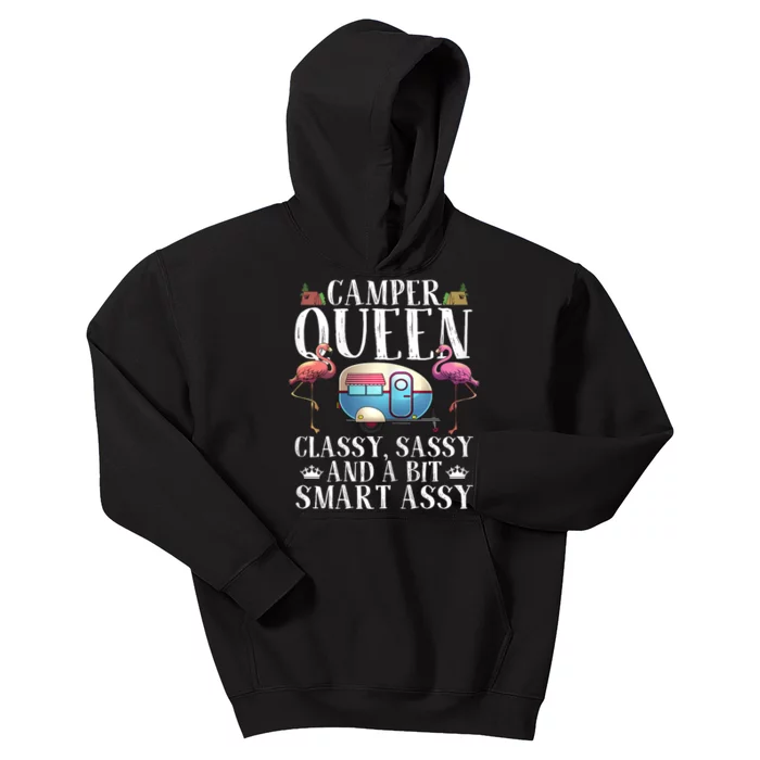 Funny Camper Queen Sassy Gift For Women Rv Camping Lovers Kids Hoodie