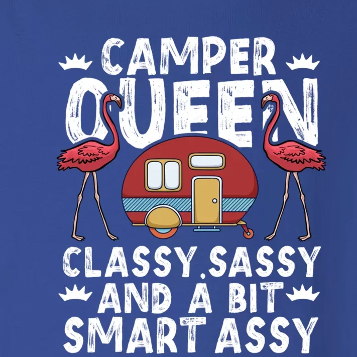 Funny Camper Queen Sassy Gift Rv Camping Lovers Cute Gift Toddler Long Sleeve Shirt