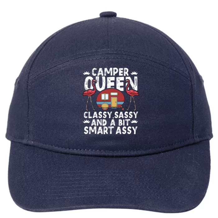 Funny Camper Queen Sassy Gift Rv Camping Lovers Cute Gift 7-Panel Snapback Hat