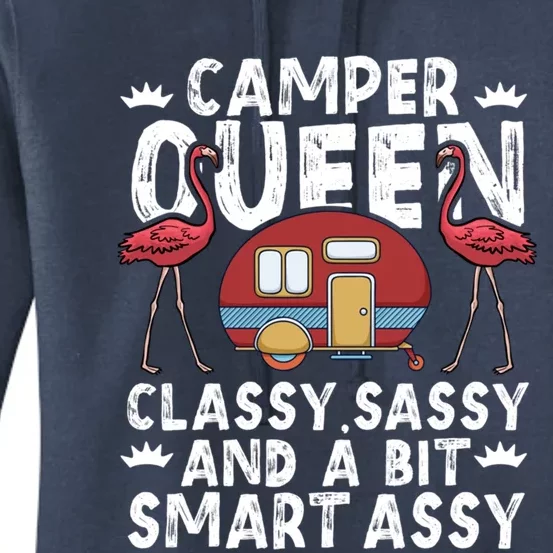 Funny Camper Queen Sassy Gift Rv Camping Lovers Cute Gift Women's Pullover Hoodie