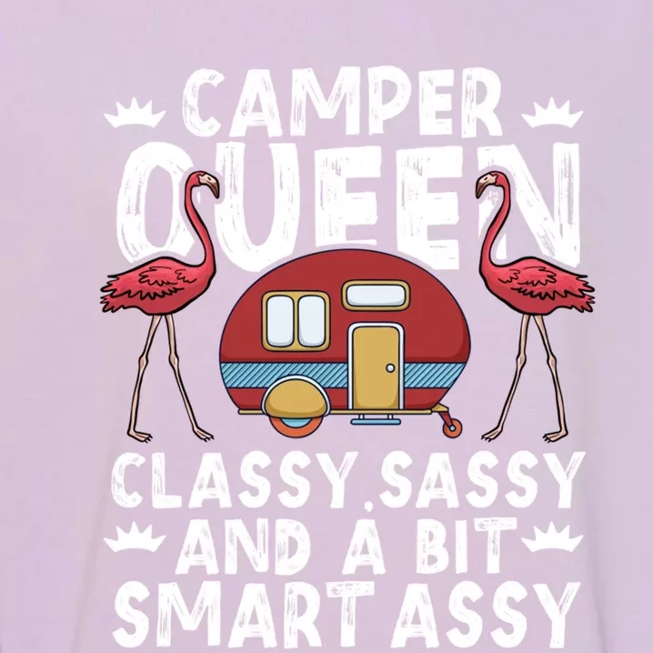 Funny Camper Queen Sassy Gift Rv Camping Lovers Cute Gift Garment-Dyed Sweatshirt