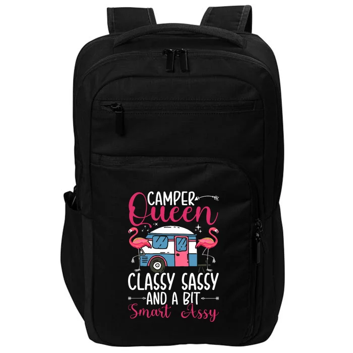 Funny Camper Queen Sassy Gift For Women RV Camping Lovers Impact Tech Backpack