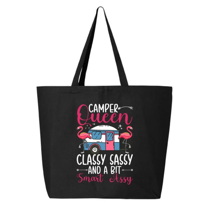 Funny Camper Queen Sassy Gift For Women RV Camping Lovers 25L Jumbo Tote