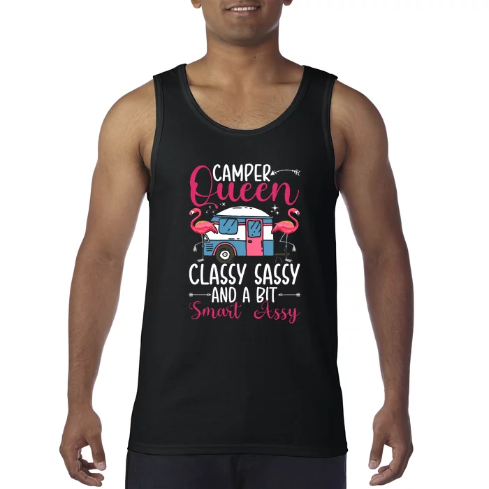 Funny Camper Queen Sassy Gift For Women RV Camping Lovers Tank Top