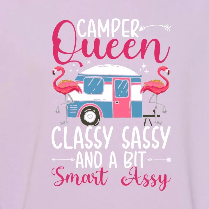 Funny Camper Queen Sassy Gift For Women RV Camping Lovers Garment-Dyed Sweatshirt