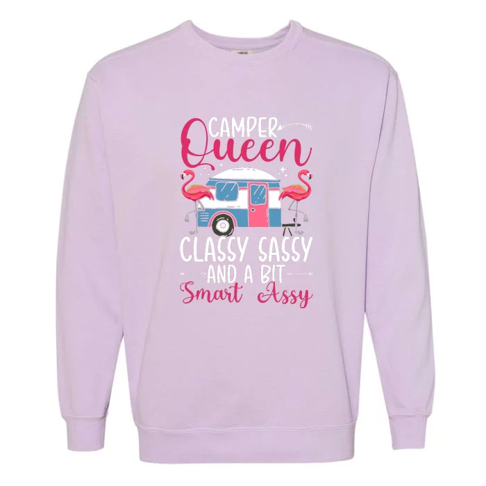 Funny Camper Queen Sassy Gift For Women RV Camping Lovers Garment-Dyed Sweatshirt