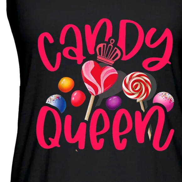 Funny Candy Queen For Lollipop Lover Sweet Tooth Wo Ladies Essential Flowy Tank