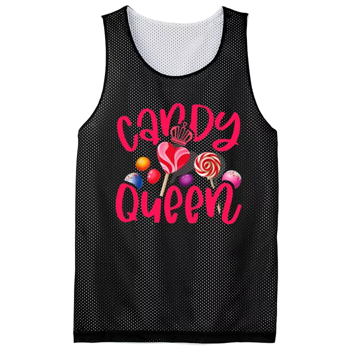 Funny Candy Queen For Lollipop Lover Sweet Tooth Wo Mesh Reversible Basketball Jersey Tank