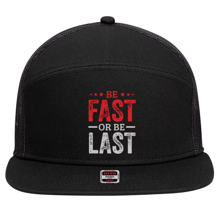 Fast Car Quote Drag Racing Gift For Race Lover Fan 7 Panel Mesh Trucker Snapback Hat