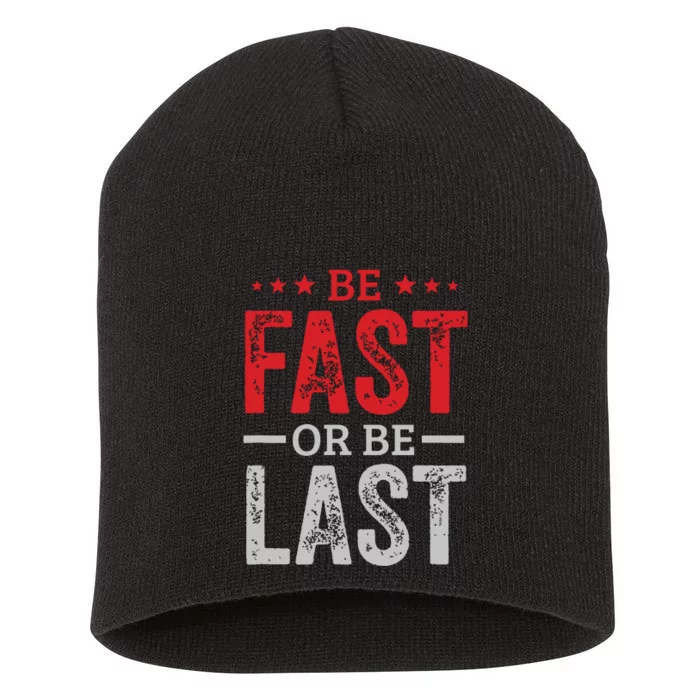 Fast Car Quote Drag Racing Gift For Race Lover Fan Short Acrylic Beanie