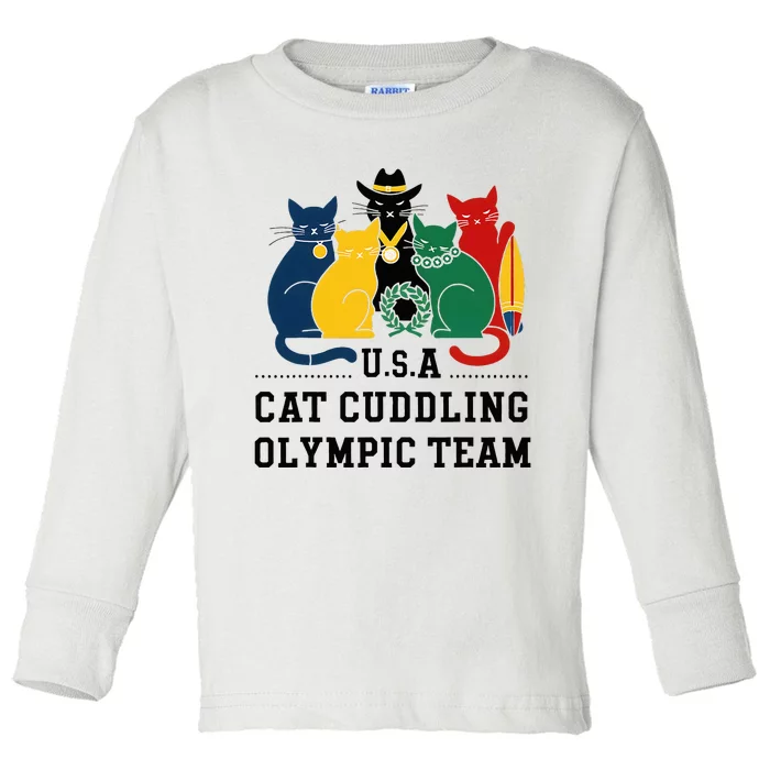 Funny Cat Quote Cat Cuddling Team Cool Toddler Long Sleeve Shirt