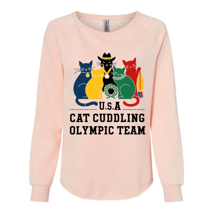 Funny Cat Quote Cat Cuddling Team Cool Womens California Wash Sweatshirt