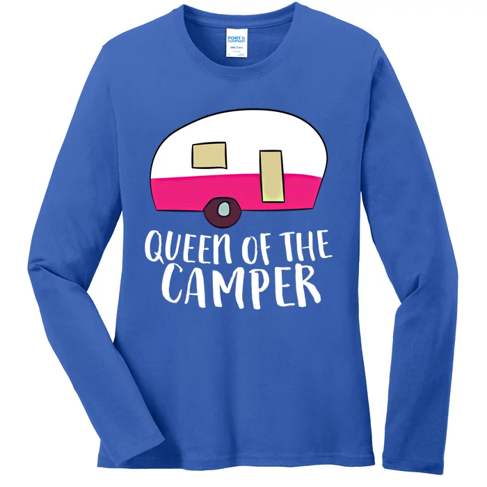 Funny Camping Queen Of The Camper Rv Camper Mom Camper Queen Gift Ladies Long Sleeve Shirt