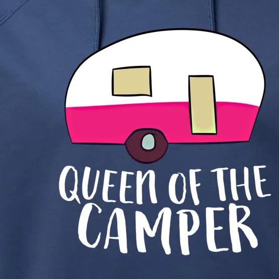 Funny Camping Queen Of The Camper Rv Camper Mom Camper Queen Gift Performance Fleece Hoodie