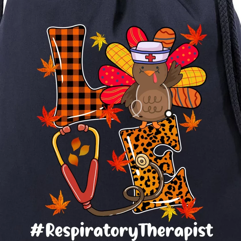 Funny Cute Respiratory Therapist Nurse Love Turkey Stethoscope Gift Drawstring Bag