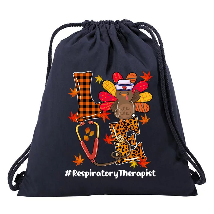 Funny Cute Respiratory Therapist Nurse Love Turkey Stethoscope Gift Drawstring Bag