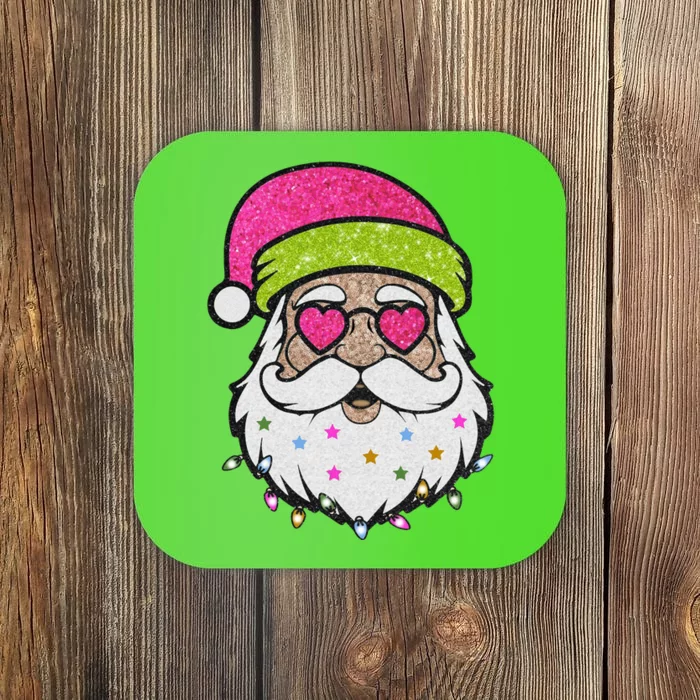 Funny Cool Retro Groovy Santa Claus Coaster